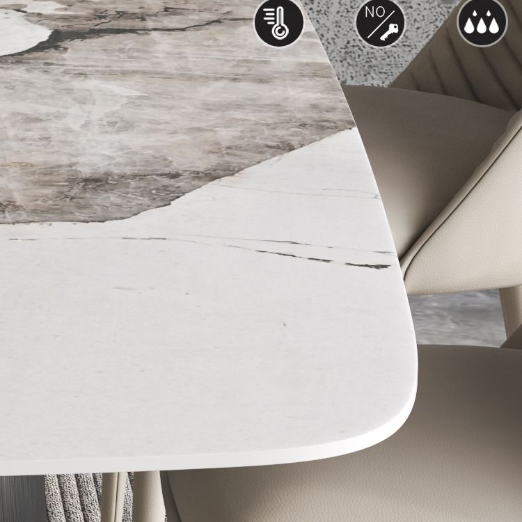 Modern Kitchen Stone Furniture 1/4/5/7 Pieces Rectangle Dining Room Table with Side Chairs Clearhalo 'Dining Room Sets' 'Dining Tables & Seating' 'dining_room_set' 'furn' 'furn_dining_room_set' 'Furniture' 'Kitchen & Dining Furniture' 1200x1200_901deee0-b3c7-463c-90cf-0b3804cbabe2