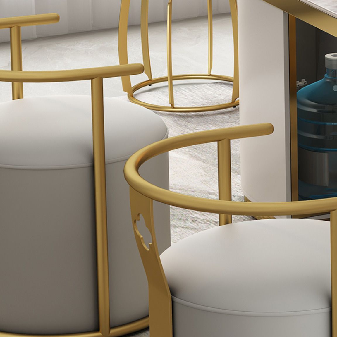 Moderne Armlehre im Rückenlehne Kissenstuhl mit Metallbasis für Wohnzimmer