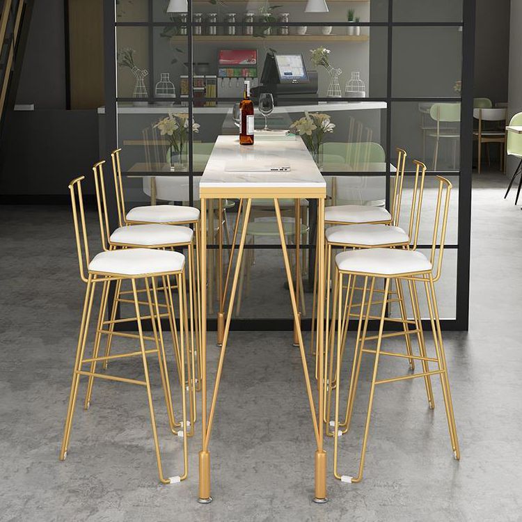 Glam Style Bar Table 42-inch Height Artificial Marble Bistro Table for Living Room Clearhalo 'Bar Furniture' 'Bar Tables' 'bar_tables' 'furn' 'furn_bar_tables' 'Furniture' 'furniture_bar_tables' 'Kitchen & Dining Furniture' 1200x1200_901ee376-006f-488d-b206-e45dab5e844b