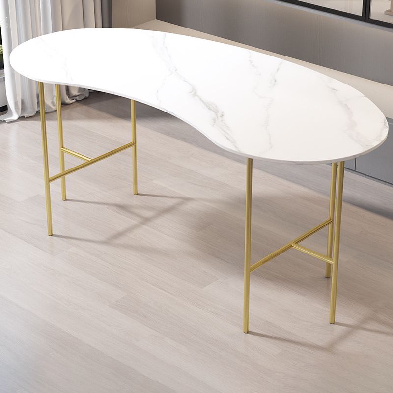 Glam Stone Writing Desk 29.53 "großer Büroschreibtisch mit Eisenbeinen