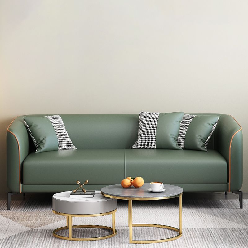 Schuine arm faux lederen sofa Nordic 26 "h zitplaatsen met een enkel kussen