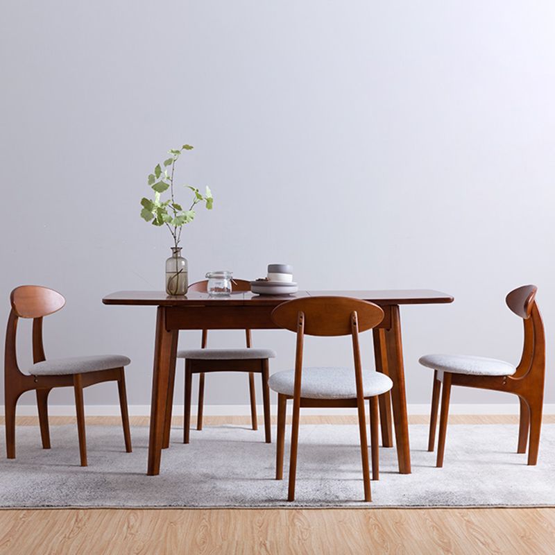Modern Style Dining Table Rectangle Solid Wood Drop-Leaf Table with 4 Legs Clearhalo ' dining_table' 'Dining Tables & Seating' 'Dining Tables' 'furn' 'furn_dining_table' 'Furniture' 'furniture_dining_table' 'Kitchen & Dining Furniture' 'kitchen&dining_furn' 'kitchen' 'kitchen_dining_table' 1200x1200_902047ab-a093-4801-8635-228c540bf98e