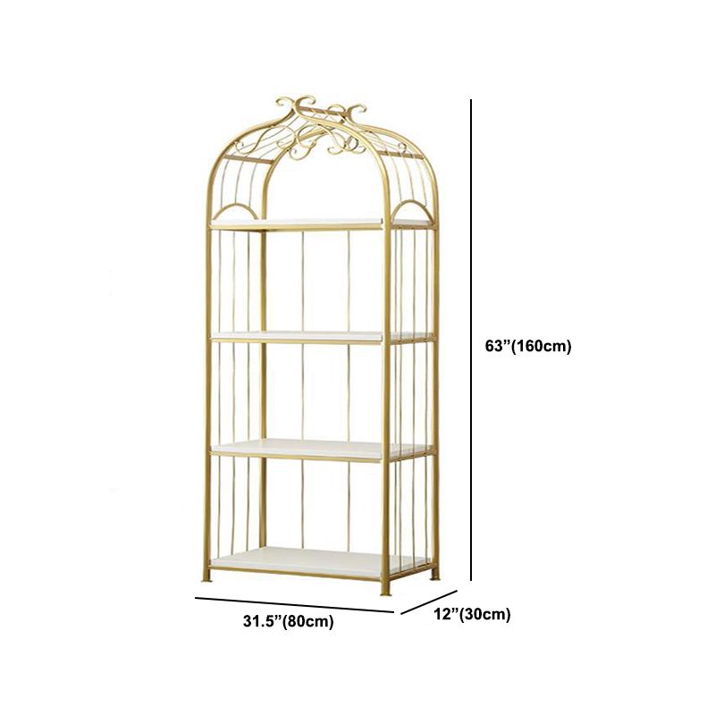 Estantería de estantería moderna de oro Etagere Metal Open Bookcase para sala de estar