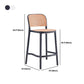 Scandinavian Armless Bar Stool Plastic Low Back Stool in White and Black