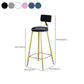 Glam Armless Backrest Counter Stool Iron Bar Stool with Velvet Cushion and Pedal for Cafe Clearhalo 'Bar Furniture' 'Bar Stools' 'bar_stools' 'furn' 'furn_bar_stools' 'Furniture' 'Kitchen & Dining Furniture' 1200x1200_90210265-bfe4-4b4c-8d99-43552c09d111