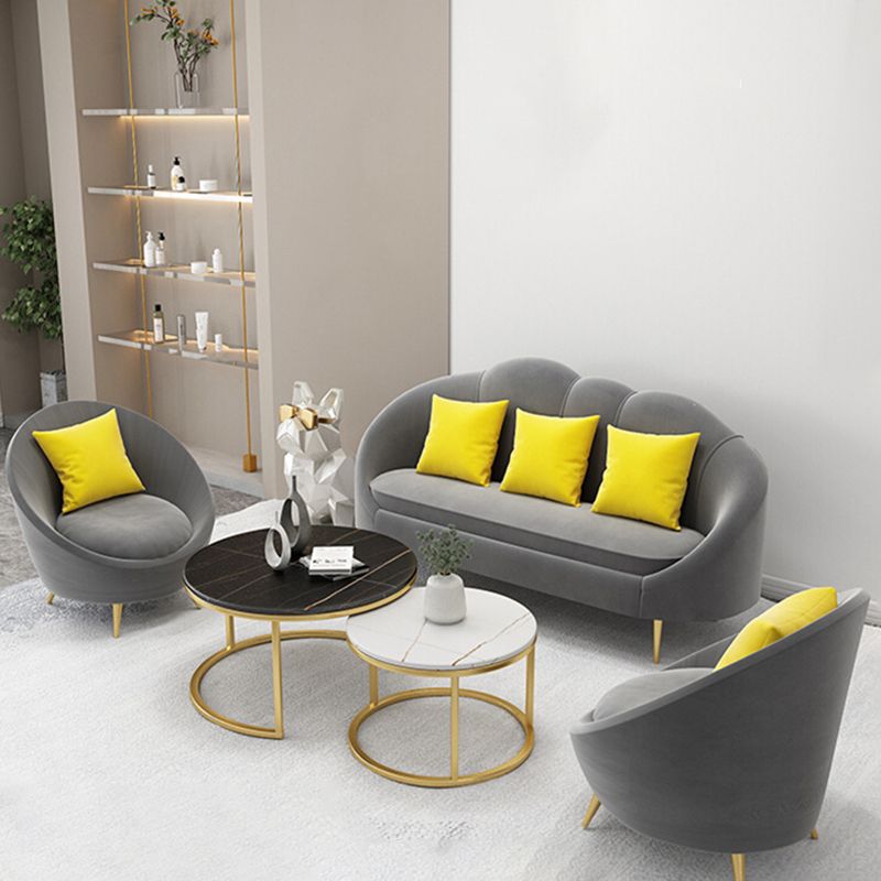 Velvet Sloped Arm Sofa Contemporary Standard Sofa with Sewn Pillow Back Clearhalo 'furn' 'furn_sofas' 'Furniture' 'Living Room Furniture' 'Sofa' 'sofas' 1200x1200_902113b3-47db-4900-9b4f-32cad9654d97