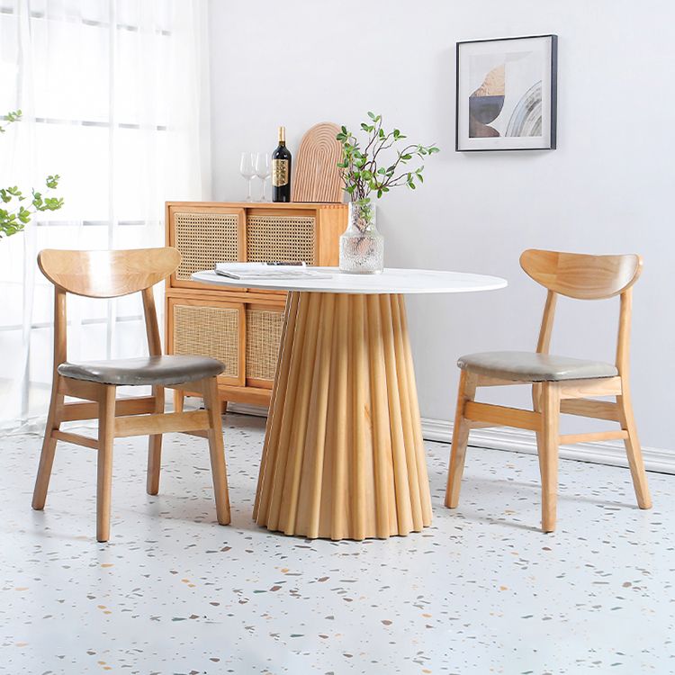 Modern Round Dining Table Natural Solid Wood Base Pedestal Dining Table Clearhalo 'Dining Tables & Seating' 'Dining Tables' 'dining_table' 'furn' 'furn_dining_table' 'Furniture' 'furniture_dining_table' 'Kitchen & Dining Furniture' 'kitchen' 'kitchen_dining_table' 1200x1200_9022d186-8cae-4bb3-ad19-e7a59c028fed