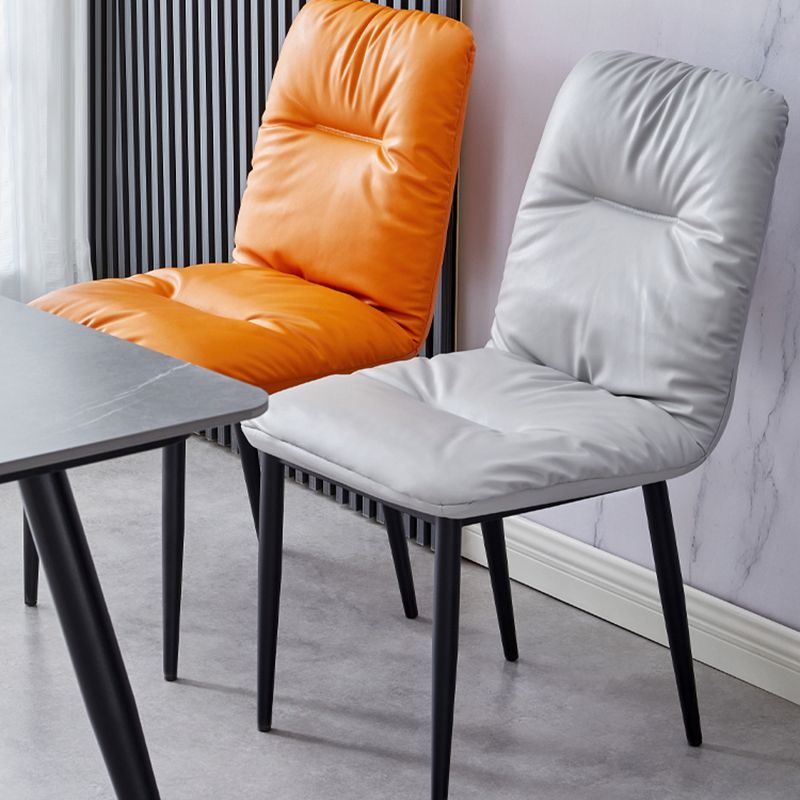 Contemporary Indoor-Outdoor Metal Dining Room Chairs Leather Dining Armless Chairs Clearhalo ' kitchen&dining_furn' 'Dining Chairs' 'Dining Tables & Seating' 'dining_chair' 'furn' 'furn_dining_chair' 'Furniture' 'furniture_dining_chair' 'Kitchen & Dining Furniture' 'kitchen' 1200x1200_9023f13a-48e7-4ea9-a1d6-c7f67f40089d