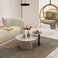 Modern Stone Pedestal Cocktail Table Round Coffee Table - White/Grey Clearhalo 'Coffee & Accent Tables' 'Coffee Tables' 'coffee_tables' 'furn' 'furn_coffee_tables' 'Furniture' 'Living Room Furniture' 1200x1200_9023f5ba-600b-4c01-a818-39ad14625041