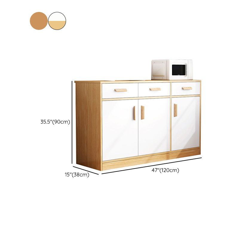 Server da pranzo in stile moderno ingegnerizzato in legno con cassetti e archiviazione