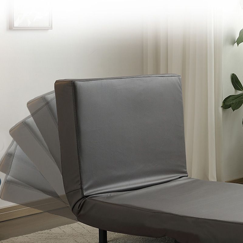 Contemporary Convertible Sofas with Tight Back in Faux Leather/Linen Blend Clearhalo 'furn' 'furn_futons' 'Furniture' 'Futons & Daybeds' 'Futons' 'Living Room Furniture' 1200x1200_90245790-de90-4d80-b43f-092fd4dec346