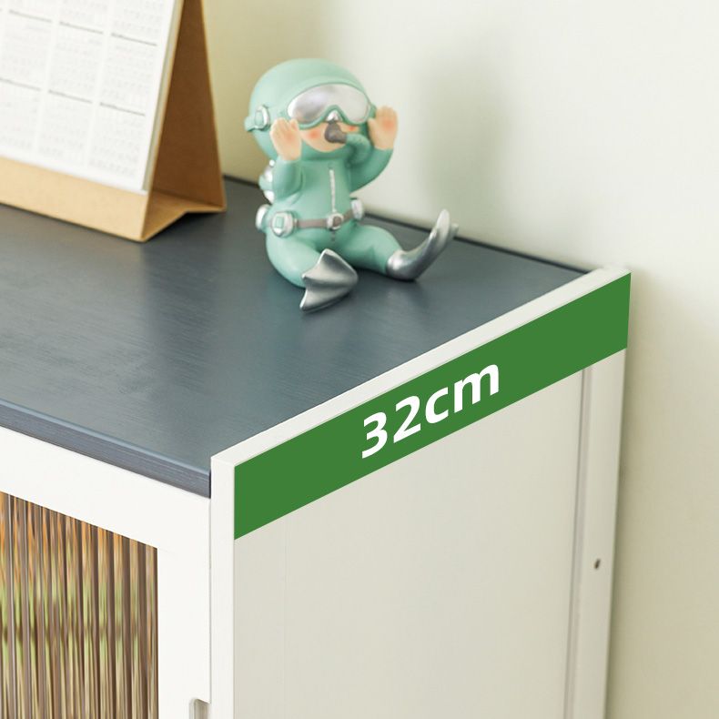 Rectangle Contemporary Cabinet with Glass Doors in Whiet,16.93" Long Clearhalo 'Cabinets & Chests' 'cabinets_chests' 'furn' 'furn_cabinets_chests' 'Furniture' 'Living Room Furniture' 1200x1200_902525fd-6300-4ae7-ab06-8b4401943699