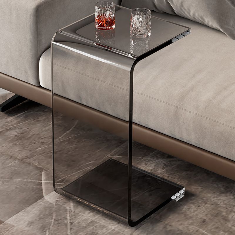 Modern Rectangle Acrylic Side End Snack Table with Sled Base Clearhalo 'Coffee & Accent Tables' 'End & Side Tables' 'end_side_tables' 'furn' 'furn_end_side_tables' 'Furniture' 'Living Room Furniture' 1200x1200_90259139-b64e-4bca-b69a-c2d36eefd659