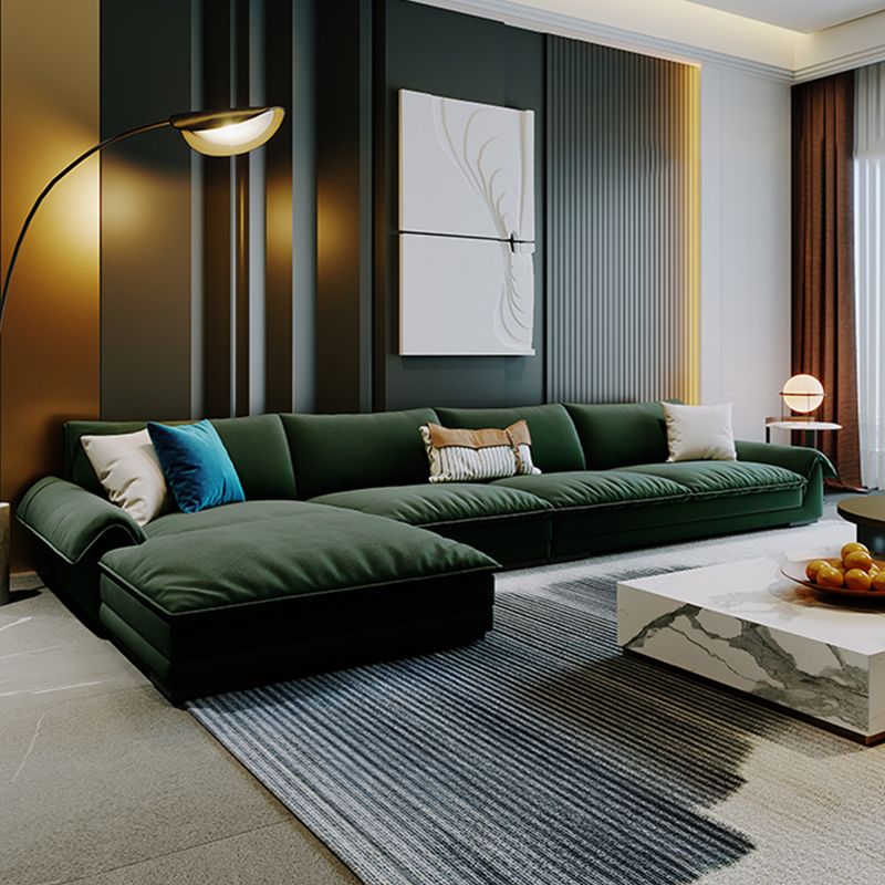 Contemporary Stationary Fabric Living Room Flared Arm Pillows Seating Clearhalo 'furn' 'furn_sectionals' 'Furniture' 'Living Room Furniture' 'Sectionals' 1200x1200_90266c00-9bf1-4c62-b231-e9304e26695e