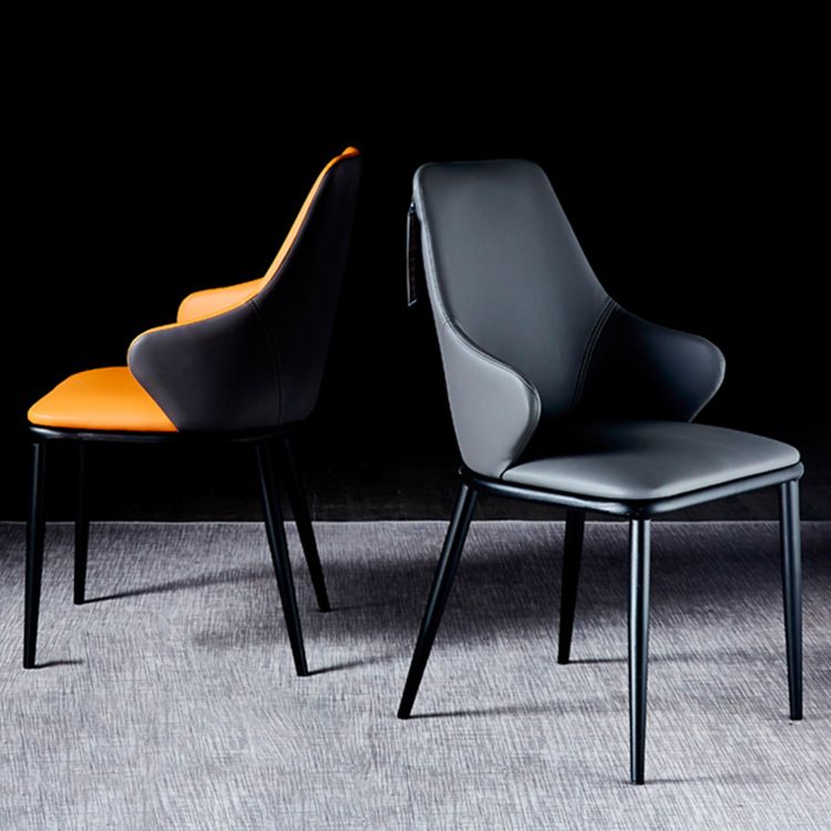 Modern Design Arm Solid Back Dining Chairs Leather Dining Chairs for Home Use Clearhalo ' kitchen&dining_furn' 'Dining Chairs' 'Dining Tables & Seating' 'dining_chair' 'furn' 'furn_dining_chair' 'Furniture' 'furniture_dining_chair' 'Kitchen & Dining Furniture' 'kitchen' 1200x1200_902722b5-7f75-4056-a08c-679efd33f4bc