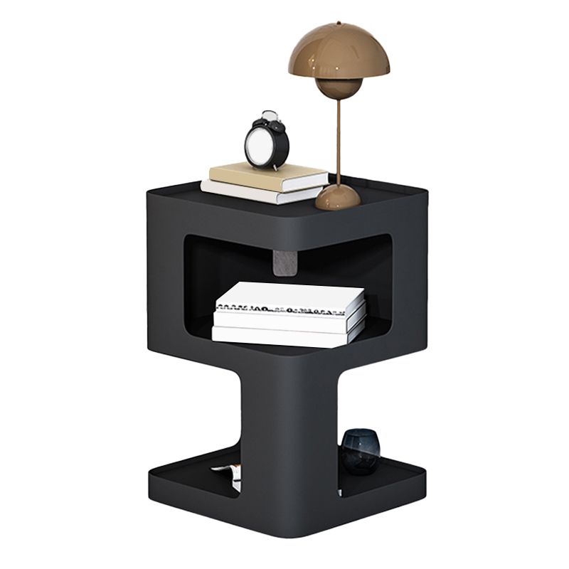 Tavolo da snack di estremità laterale modernistica con ripiani in metallo tavolo da camera da letto