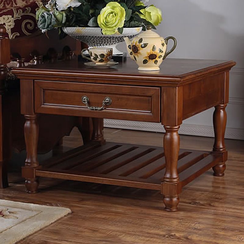 Traditional 4 Legs End Table Square Wood Top Side End Table for Living Room Clearhalo 'Coffee & Accent Tables' 'End & Side Tables' 'end_side_table' 'end_side_tables' 'furn' 'furn_end_side_tables' 'Furniture' 'furniture_end_side_table' 'Living Room Furniture' 1200x1200_90280fae-89bc-4636-a5be-dbcd88d20fe7