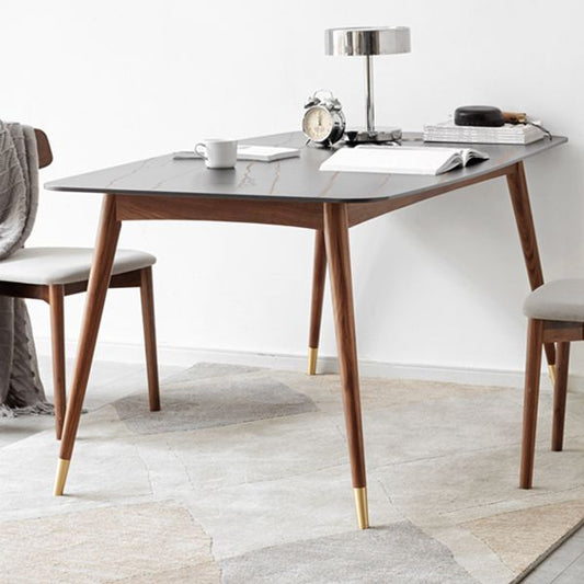 Muebles de altura estándar moderna 5/7 piezas de madera maciza 4 patas mesa de comedor con silla