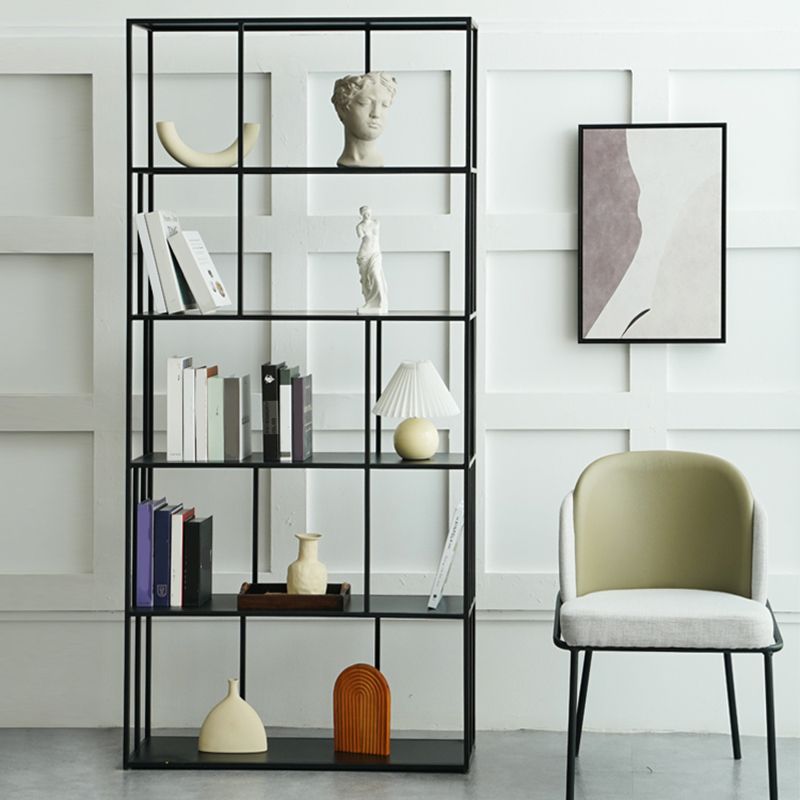 Modern Style Open Back Bookshelf Standard Metal Bookcase with Shelves Clearhalo 'Bookcases' 'furn' 'furn_bookcases' 'Furniture' 'Office Furniture' 1200x1200_9029d642-98c3-4ff1-a05a-fbf76ac20b38