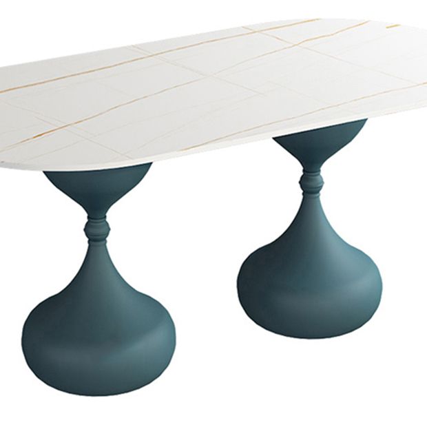 Oval Sintered Stone Table for Restaurant Modern Dining Table with Double Pedestal Base Clearhalo ' dining_table' 'Dining Tables & Seating' 'Dining Tables' 'furn' 'furn_dining_table' 'Furniture' 'furniture_dining_table' 'Kitchen & Dining Furniture' 'kitchen&dining_furn' 'kitchen' 'kitchen_dining_table' 1200x1200_902a19b6-fe05-4238-94cb-e21aa019580f