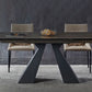 Industrial Sintered Stone Dining Table Rectangle Black Table with Pedestal Base Clearhalo ' dining_table' 'Dining Tables & Seating' 'Dining Tables' 'furn' 'furn_dining_table' 'Furniture' 'furniture_dining_table' 'Kitchen & Dining Furniture' 'kitchen&dining_furn' 'kitchen' 'kitchen_dining_table' 1200x1200_902c8dc5-81b6-4e94-ba02-4070e0d86c48