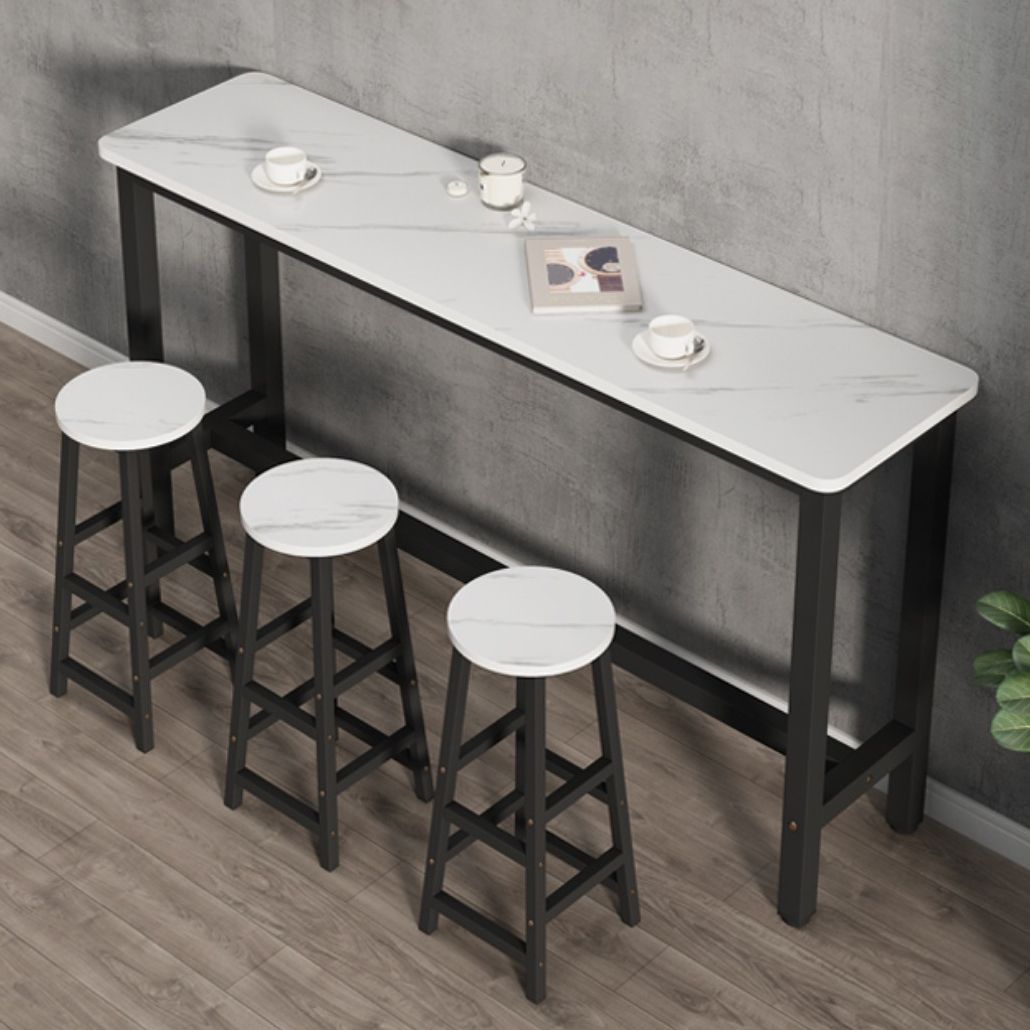 Rectangle Counter Height Pub Set 1/3/4/5/6/7 Pcs Iron Frame Bar Table and Stools Clearhalo 'Bar Furniture' 'furn' 'furn_home_bar_bar_sets' 'Furniture' 'Home Bars & Bar Sets' 'home_bar_bar_sets' 'Kitchen & Dining Furniture' 1200x1200_902cf1fc-e455-4268-bb81-15f55c6b4e28
