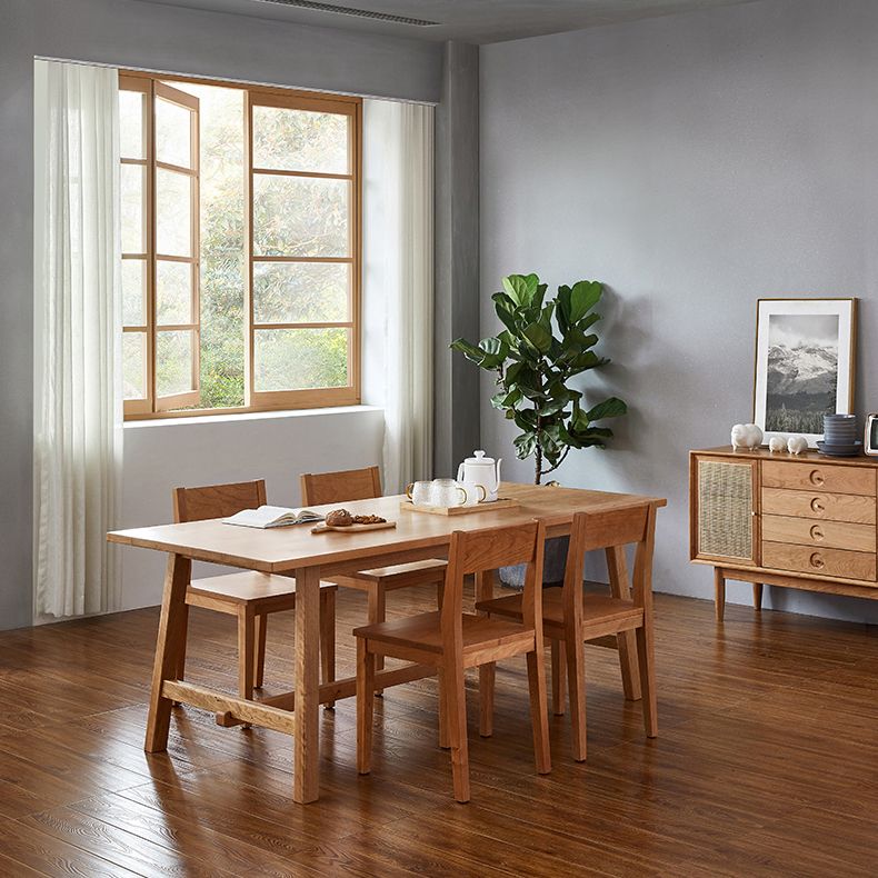 Modern Pine Wood Indoor Table for Restaurant Rectangle Dining Table with Trestle Base Clearhalo ' dining_table' 'Dining Tables & Seating' 'Dining Tables' 'furn' 'furn_dining_table' 'Furniture' 'furniture_dining_table' 'Kitchen & Dining Furniture' 'kitchen&dining_furn' 'kitchen' 'kitchen_dining_table' 1200x1200_902d5116-c809-4198-9d4b-92e797a2bfd3