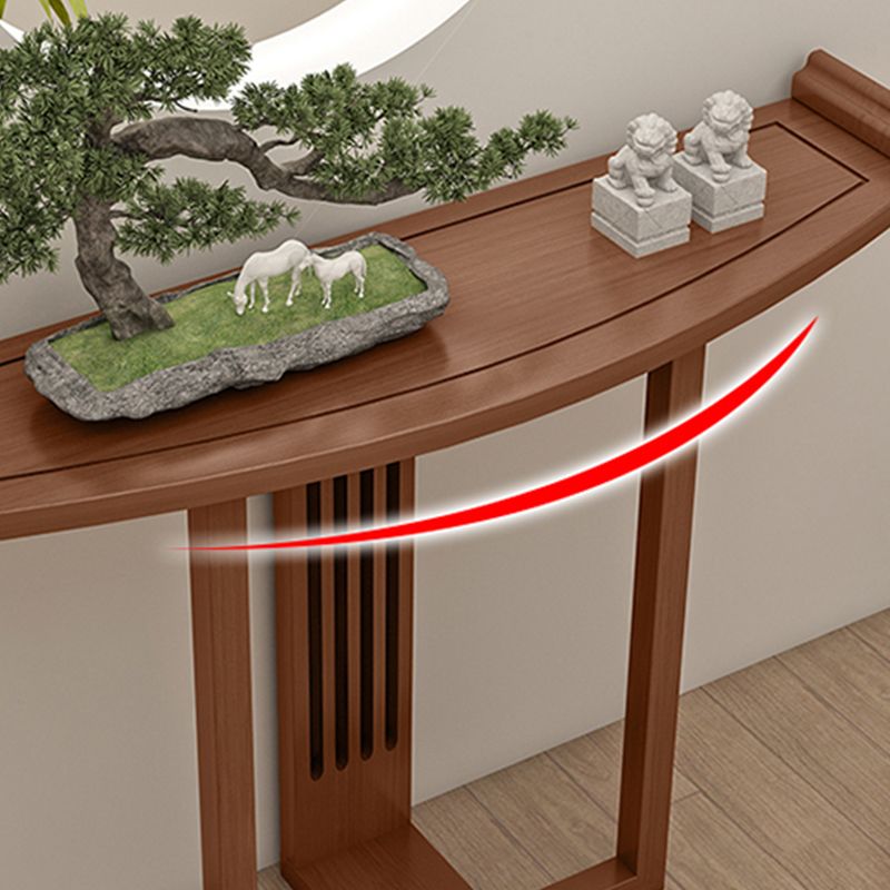 Tabella della console contemporanea a forma di forma libera da divano di divano console in legno nero/marrone