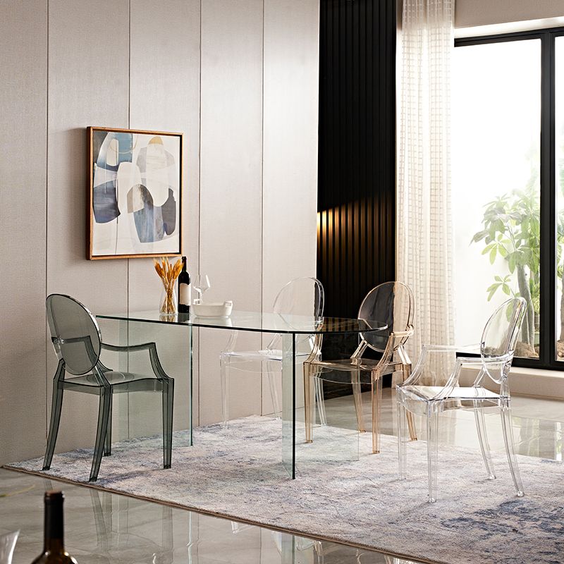 Glass Contemporary Free Form Dining Table Clear Glass Top Table for Dining Room Clearhalo ' dining_table' 'Dining Tables & Seating' 'Dining Tables' 'furn' 'furn_dining_table' 'Furniture' 'furniture_dining_table' 'Kitchen & Dining Furniture' 'kitchen&dining_furn' 'kitchen' 'kitchen_dining_table' 1200x1200_902dc579-a7b2-4fc1-bb8a-07f44d7ddef9