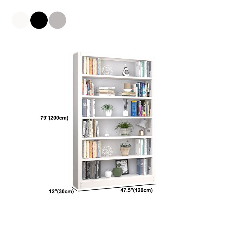 Open Steel Bookshelf Modern Home Office Rectangular Bookcase - Clearhalo