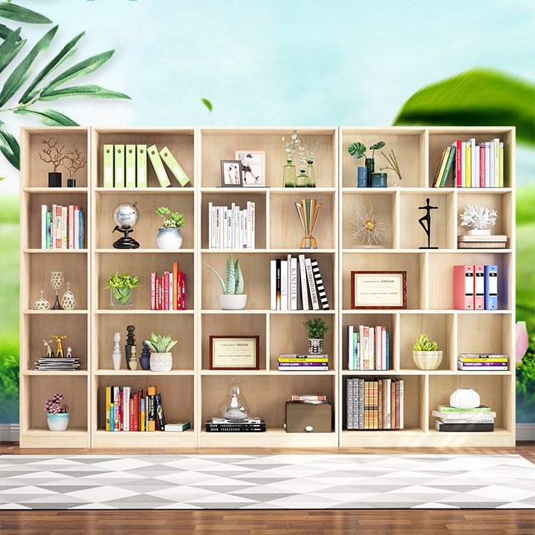 Scandinavian Pine Wood Standard Bookshelf Closed Back Vertical Bookshelf Clearhalo 'Bookcases' 'Furniture' 'furniture_bookcases' 'Office Furniture' 1200x1200_902e9cf4-547d-414f-b351-26cb1d010d62