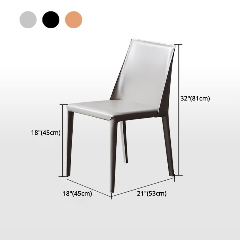 Designer Style Solid Back Chair Home Leather Matte Finish Dining Chair Clearhalo 'Dining Chairs' 'Dining Tables & Seating' 'dining_chair' 'furn' 'furn_dining_chair' 'Furniture' 'Kitchen & Dining Furniture' 1200x1200_903155c1-de2b-470e-a881-bdc221785f3e