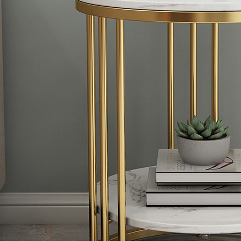 Contemporary Faux Marble Accent Table Nightstand 21.65" Tall Bed Nightstand Clearhalo 'Bedroom Furniture' 'furn' 'furn_night_stand' 'Furniture' 'night_stand' 'Nightstands' 1200x1200_9031bfa5-f879-409f-ae20-4e71d9f77f96