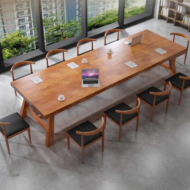 Descripción de la reunión Mesa rectángulo de madera maciza de pino moderno para oficina