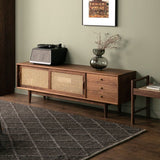 Glam TV Stand Console Solid Wood TV Media Stand with Drawers