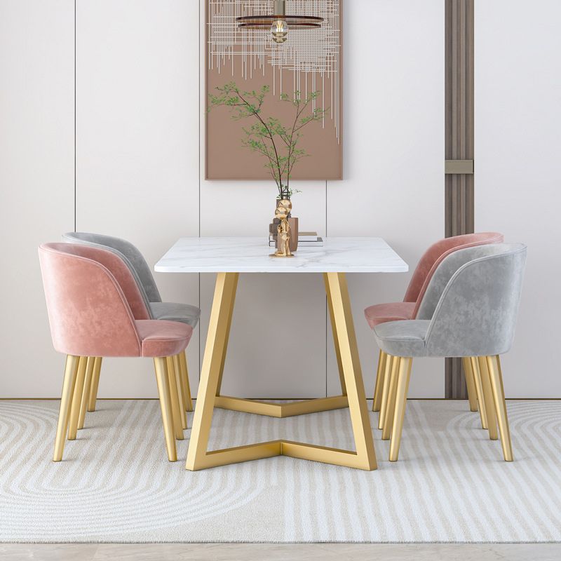 Modern Double Pedestal Dining Table Stone Dining Table for Home