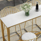 Glam Rectangle Bar Table Set 1/5 Pcs Metal Frame Bar Table with Upholstered Stools Clearhalo 'Bar Furniture' 'furn' 'furn_home_bar_bar_sets' 'Furniture' 'Home Bars & Bar Sets' 'home_bar_bar_sets' 'Kitchen & Dining Furniture' 1200x1200_9033177d-a048-4619-a5ad-ec6be78498de