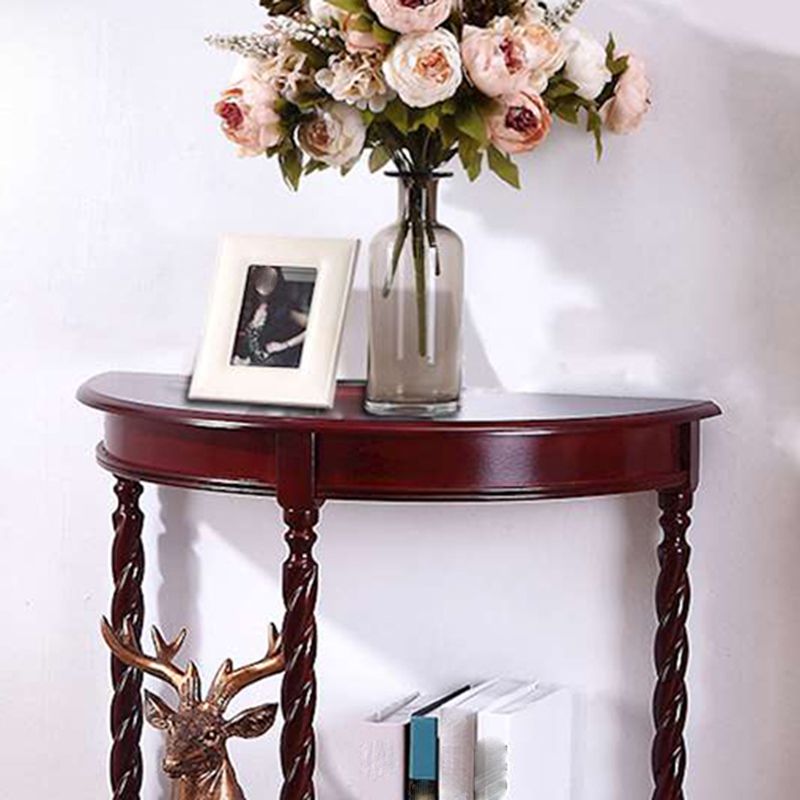 4 Beine Halbmondholz Mitte des Jahrhunderts moderner Konsolentisch für die Halle