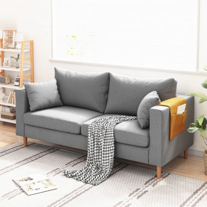 Cuscini moderni standard a braccio quadrato soggiorno divano stazionario di lino