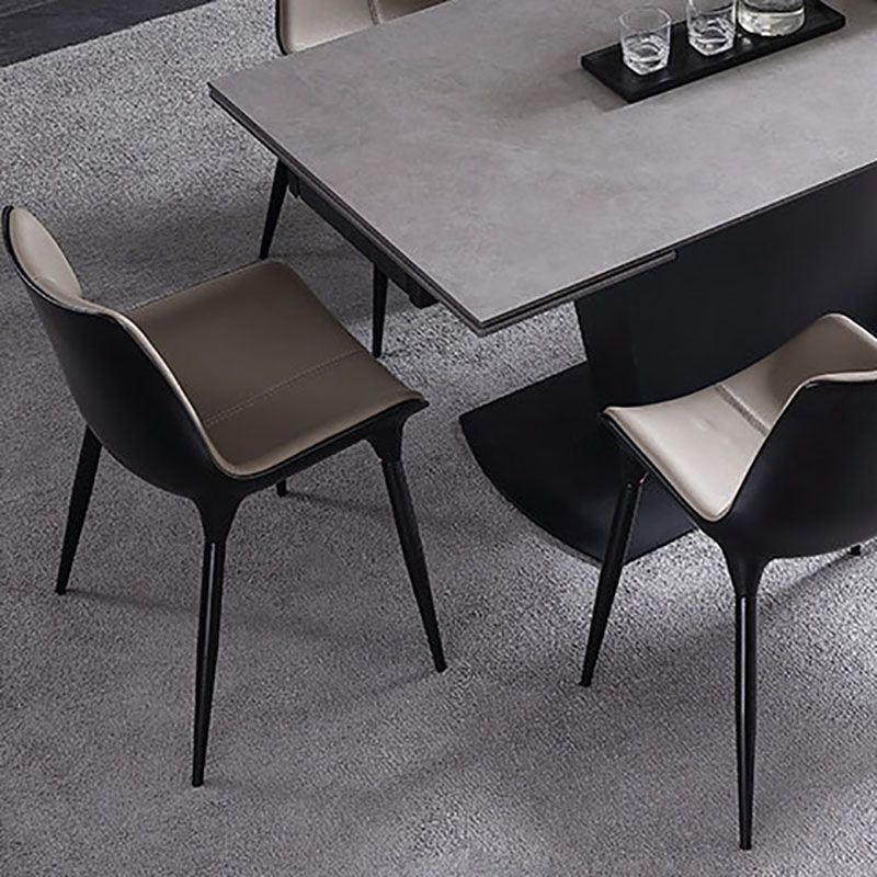 Modern Parsons Armless Chairs Leather Curved Dining and Accent Chairs Clearhalo 'Dining Chairs' 'Dining Tables & Seating' 'dining_chair' 'furn' 'furn_dining_chair' 'Furniture' 'Kitchen & Dining Furniture' 1200x1200_90367341-5df8-4b7b-9f4d-9bccb1878c0c