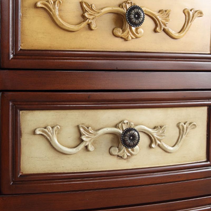 Cassettiera tradizionale in legno lavorato con 4 cassetti