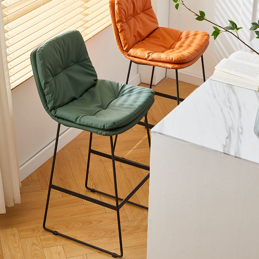Scandinavian Coffee Shop Footrest Stool Matte Finish PU Leather Barstool Clearhalo 'Bar Furniture' 'Bar Stools' 'bar_stools' 'furn' 'furn_bar_stools' 'Furniture' 'furniture_bar_stools' 'Kitchen & Dining Furniture' 1200x1200_90390fee-6ec8-4528-ac92-f3fb5ac31f72