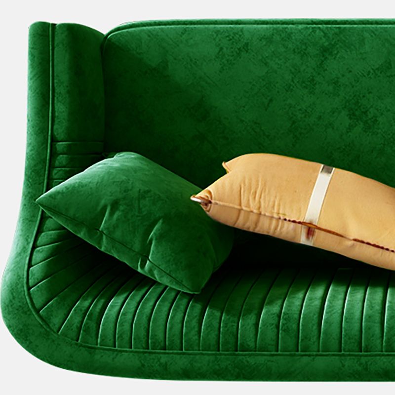 Mid-Century Modern 32.5"H Velvet Couch Sewn Pillow Back Sofa Clearhalo 'furn' 'furn_sofas' 'Furniture' 'furniture_sofas' 'Living Room Furniture' 'Sofa' 'sofas' 1200x1200_903988b7-3ec0-479b-8ef6-f1c62beef015