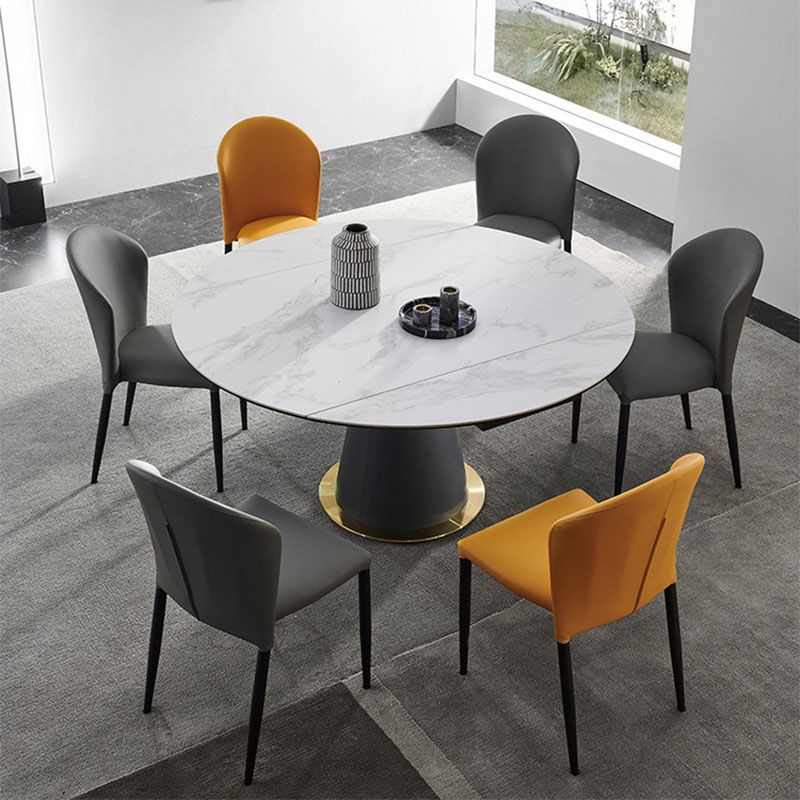 Glam 1/3/4/5/7 Pieces Dining Set Sintered Stone Dining Table Set for Dining Areas Clearhalo 'Dining Room Sets' 'Dining Tables & Seating' 'dining_room_set' 'furn' 'furn_dining_room_set' 'Furniture' 'furniture_dining_room_set' 'Kitchen & Dining Furniture' 1200x1200_903a873b-c427-47ef-8114-7c9f66f49f3c