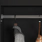 Black Glass Door Cabinet for Bedroom Contemporary Interior Storage Cabinet