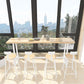 Modern Bar Set 1/2/5 Pieces Rectangle Trestle Wood and Metal Table and Stool Set