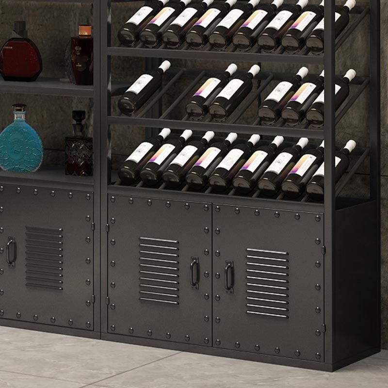 Metal Floor Wine Bottle & Glass Rack Modern Wine Holder Rack with Shelf