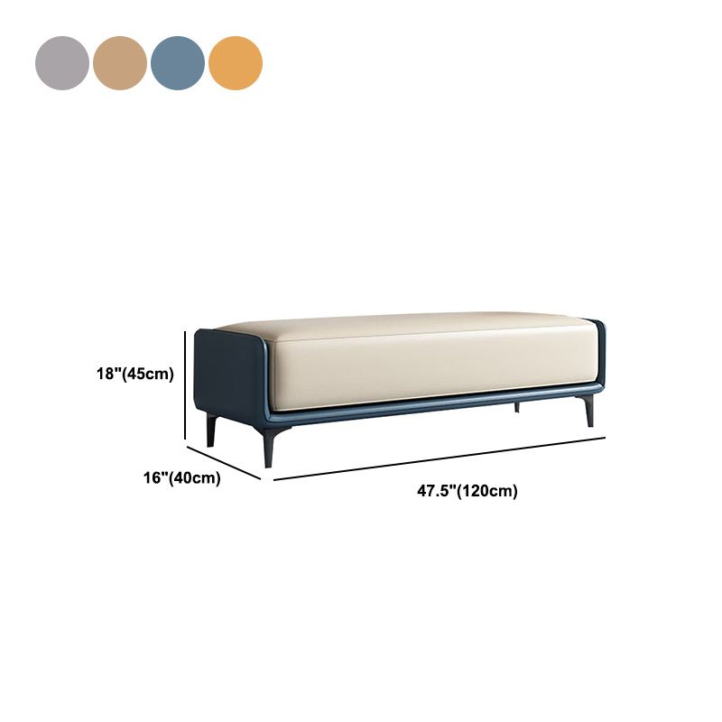 Modern Solid Color Bench Faux Leather Foam Seating Bench with Legs for Home Office Clearhalo 'Benches' 'Chairs & Seating' 'furn' 'furn_benches' 'Furniture' 'Living Room Furniture' 1200x1200_9041b5cc-2d70-4853-baff-65e12558067c