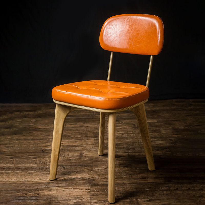 Industrial Dining Room Chair Open Back Side Chair with Wood Legs for Home Use Clearhalo ' kitchen&dining_furn' 'Dining Chairs' 'Dining Tables & Seating' 'dining_chair' 'furn' 'furn_dining_chair' 'Furniture' 'furniture_dining_chair' 'Kitchen & Dining Furniture' 'kitchen' 1200x1200_90425fec-838f-426c-9852-48c46e1dac60