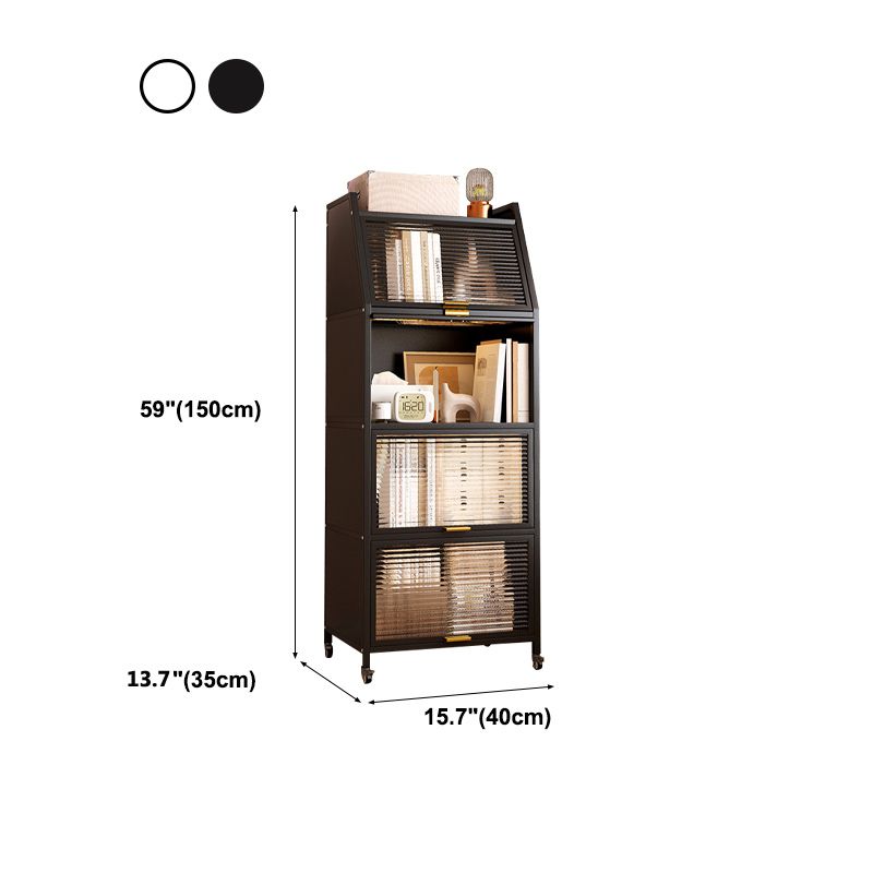 Modern Style Bookshelf Metal Closed Back Bookcase with Door for Home Office Clearhalo 'Bookcases' 'furn' 'furn_bookcases' 'Furniture' 'Office Furniture' 1200x1200_904294c7-cfeb-4fa6-9aa2-0529627249d6